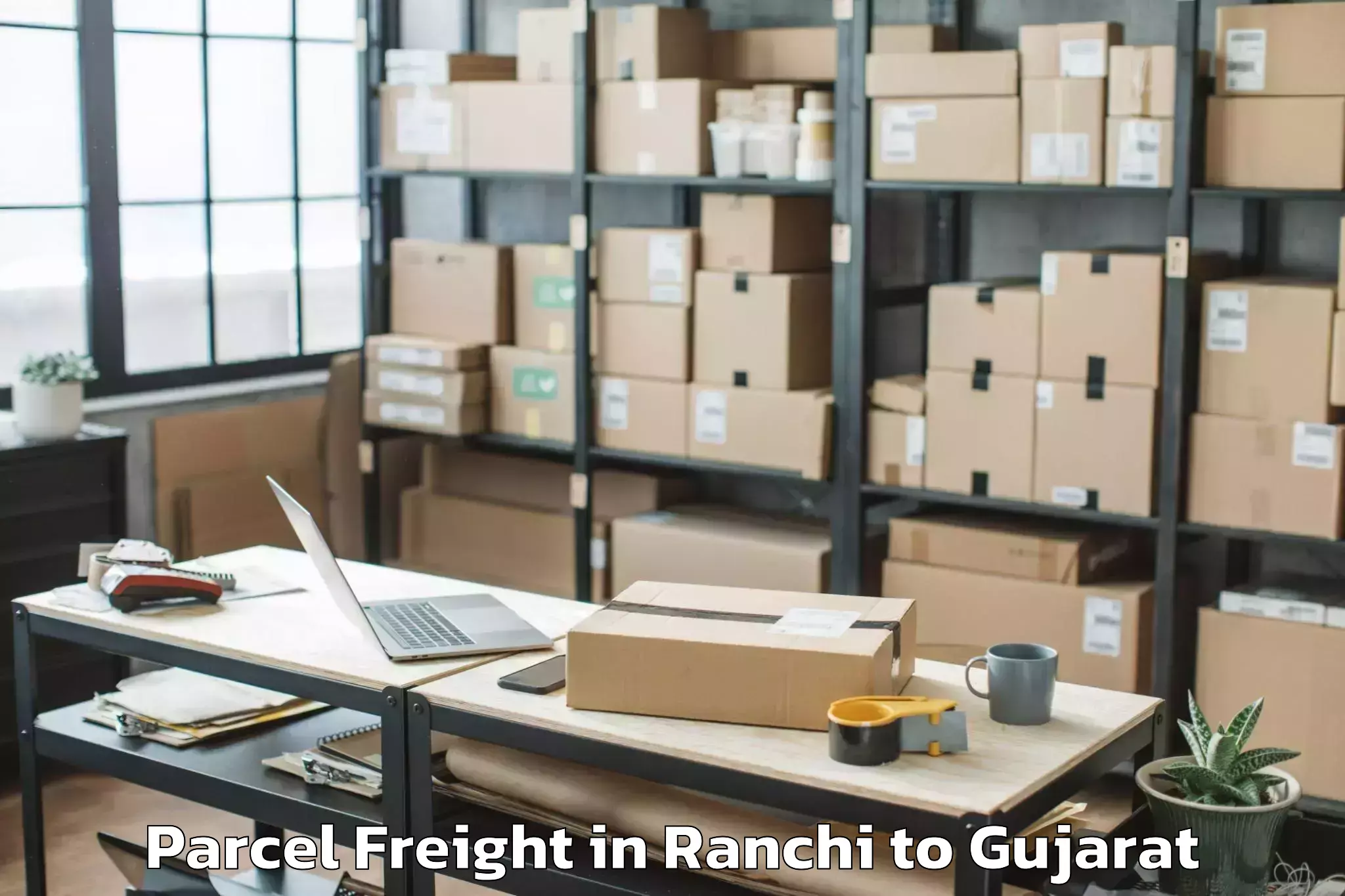 Easy Ranchi to Madhavpur Parcel Freight Booking